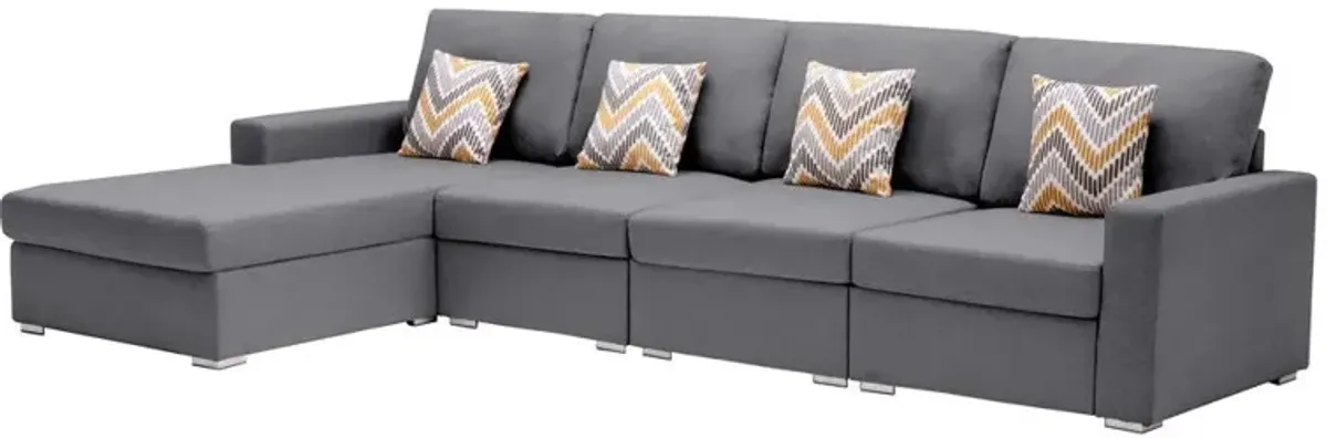 Nolan - 4 Piece Reversible Sectional Sofa Chaise With Interchangeable Legs