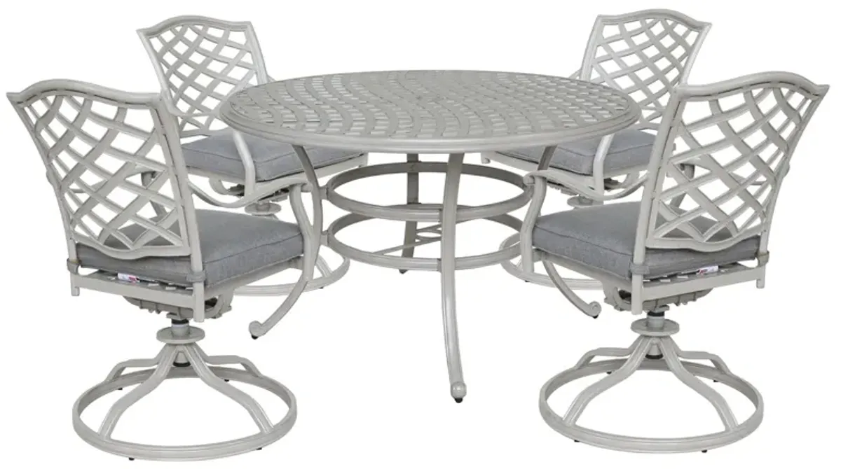 Stylish Outdoor Aluminum 5 Piece Round Dining Set