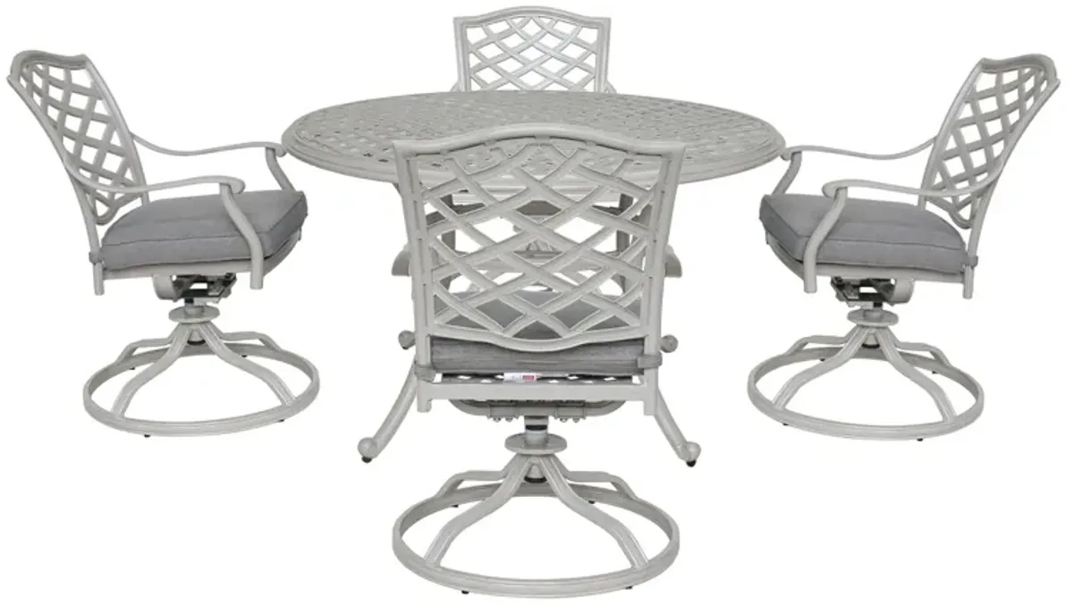 Stylish Outdoor Aluminum 5 Piece Round Dining Set