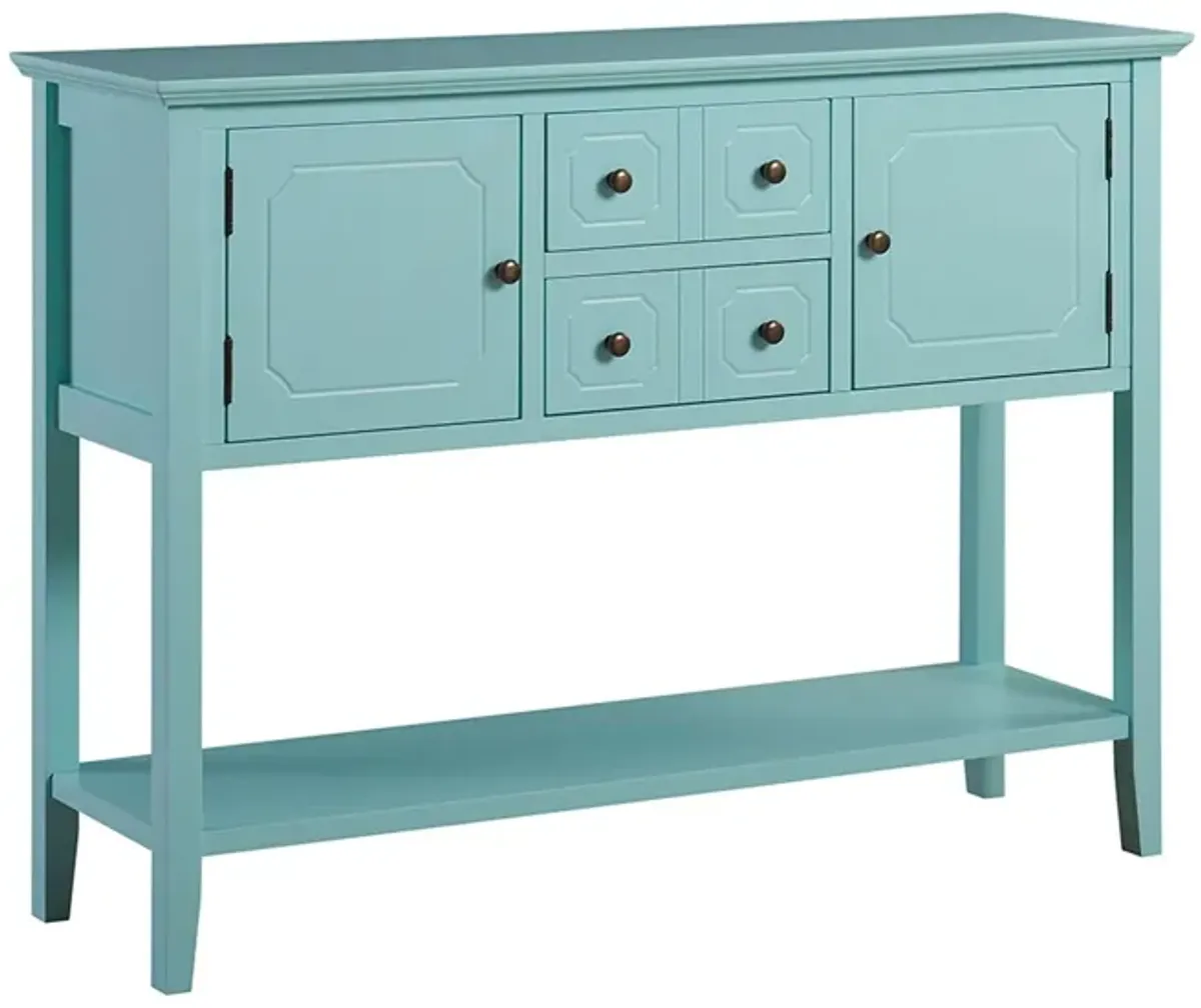 Sideboard Buffet Cabinet, Kitchen Buffet Storage Cabinet With Doors, Entryway Table Console Cabinet For Entryway Living Room - Aqua Green