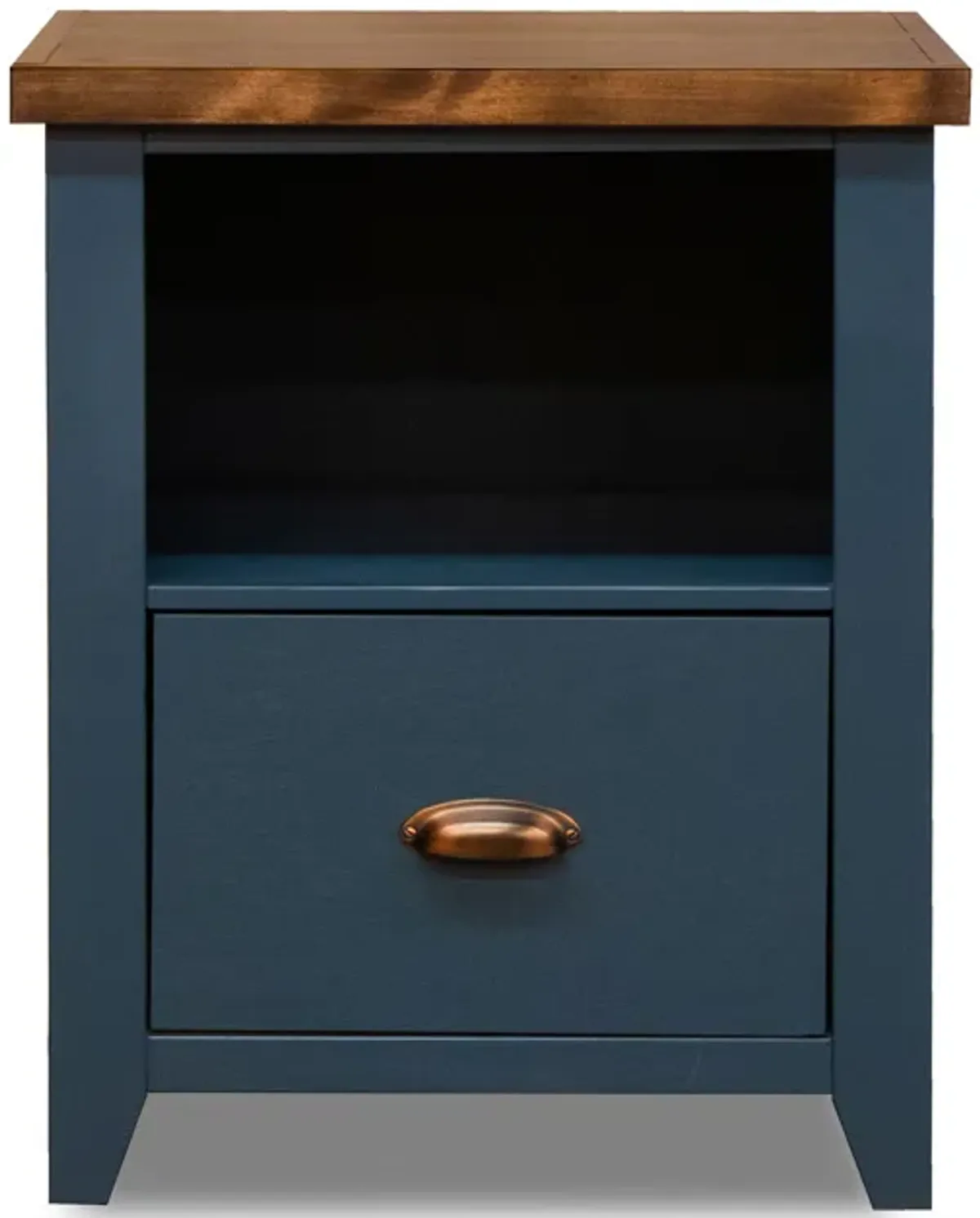 Nantucket - Drawer File - Blue Denim, Whiskey