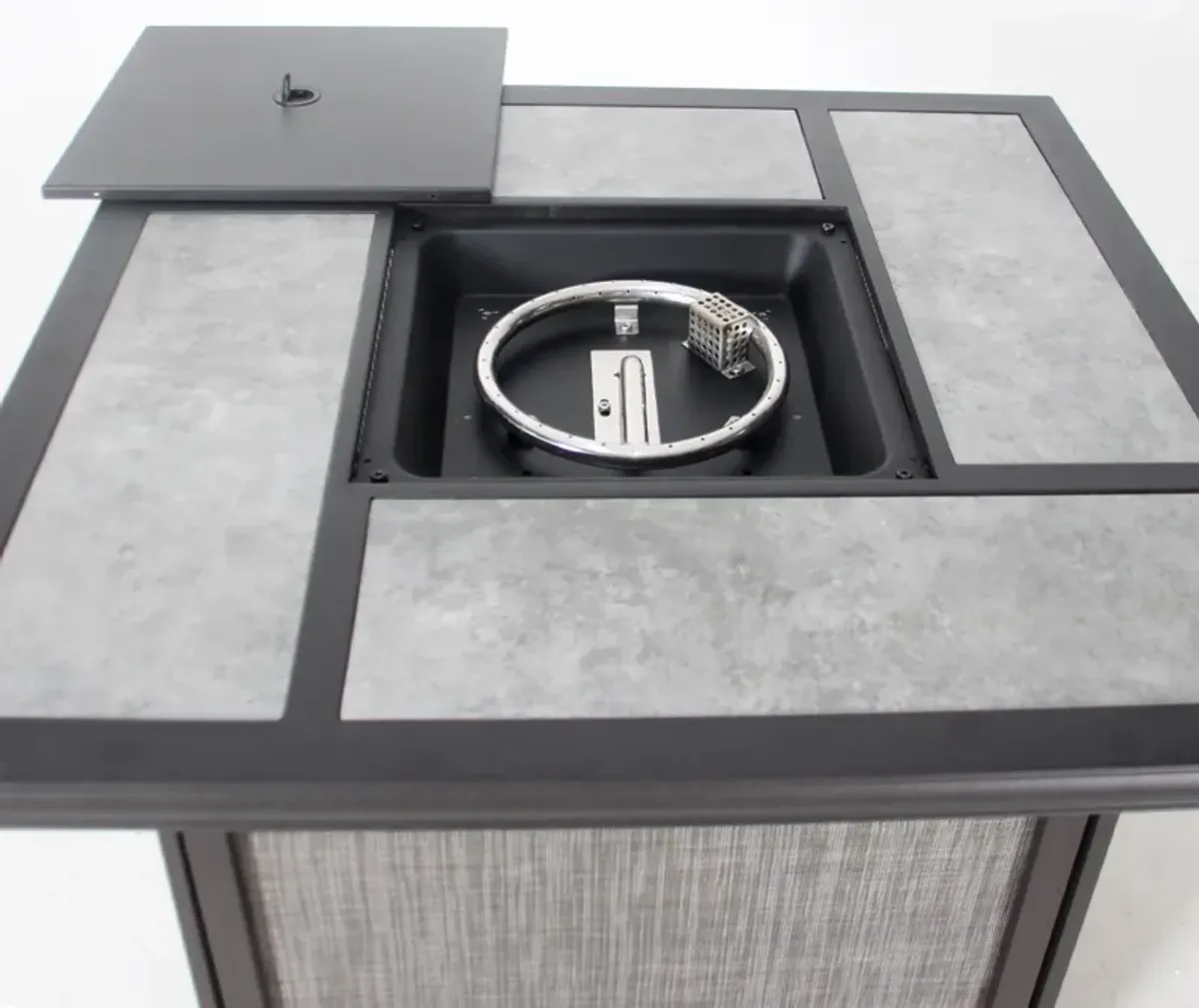 Outdoor Gas Fire Pit, 46, 000 Btu Steel Fire Table - Gray