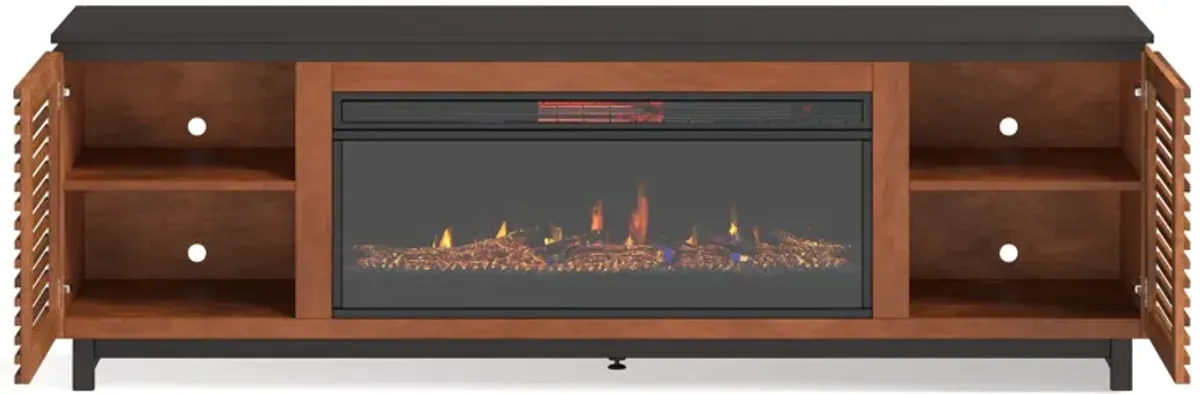 Graceland - Fireplace TV Stand Console For TVs Up To 100" - Black, Bourbon