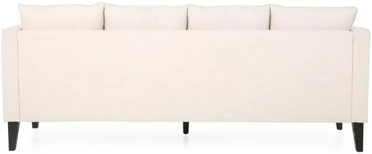 Comfy 3 Seat Sofa With Tufted Back And Arm, Modern For Living Room - Beige