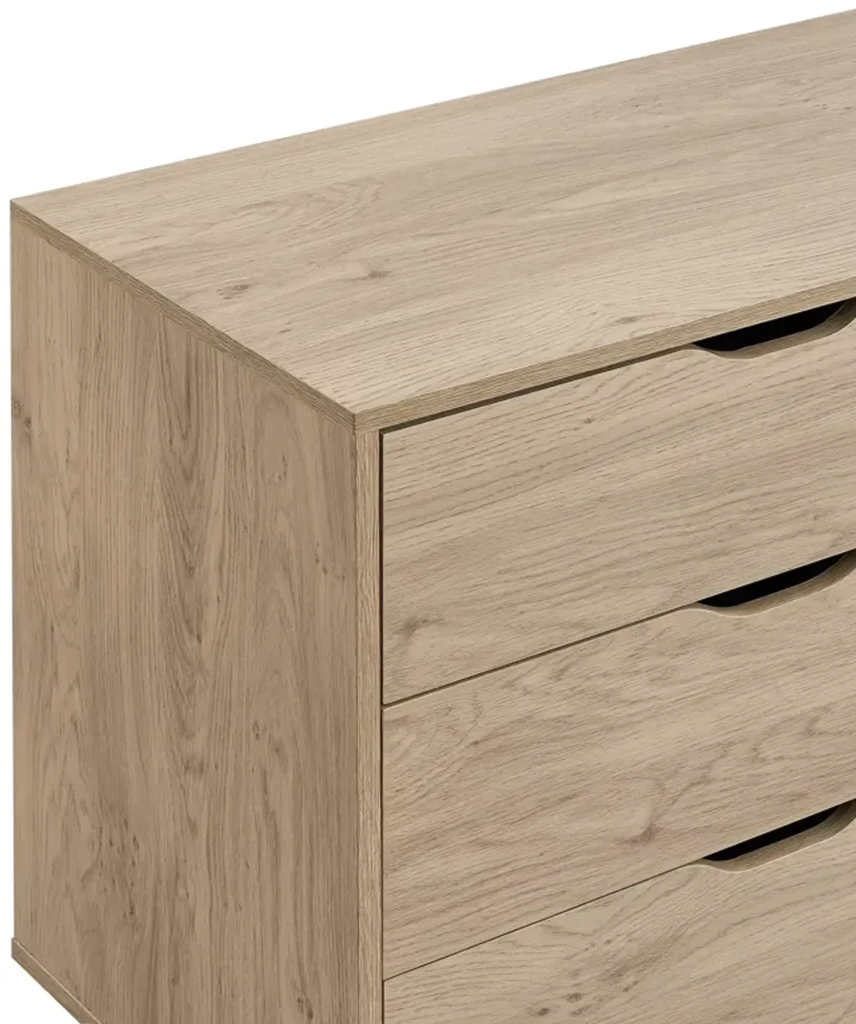 Nordica - 6 Drawer Master Dresser With Interlock Drawer Feature Drawer Slide And Interlock Pre-Assembly, Wide Dressers For Bedroom 6 Deep Drawers For Closet Organizer - Natural Oak