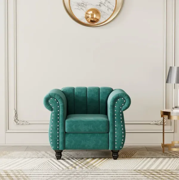 Modern Sofa Dutch Fluff Upholstered Sofa & Buttoned Tufted Backrest
