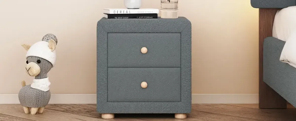 Teddy Fleece Nightstand With 2 Drawers