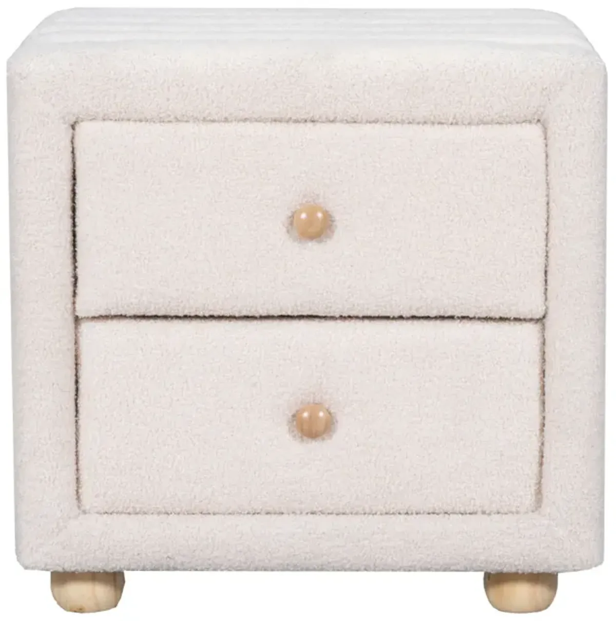 Teddy Fleece Nightstand With 2 Drawers