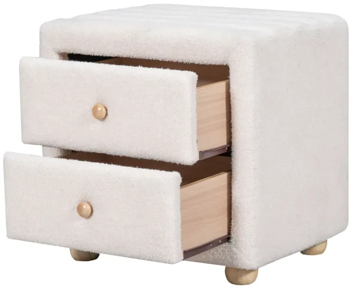 Teddy Fleece Nightstand With 2 Drawers