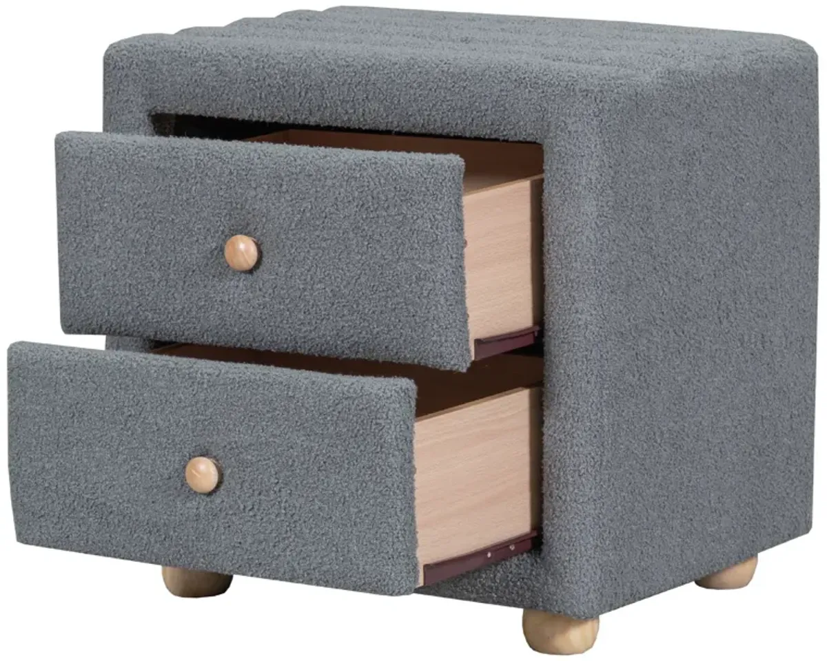 Teddy Fleece Nightstand With 2 Drawers