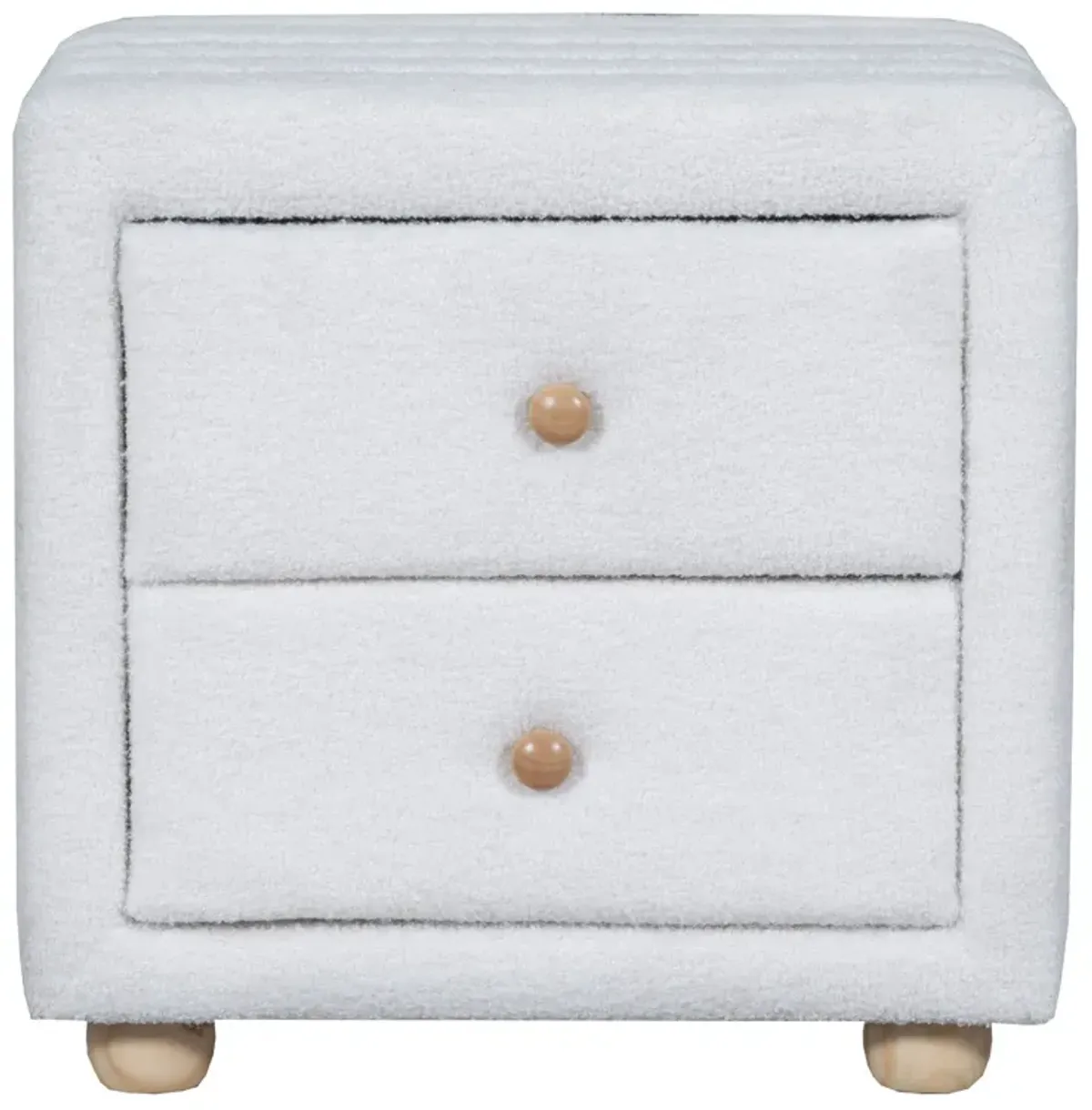 Teddy Fleece Nightstand With 2 Drawers