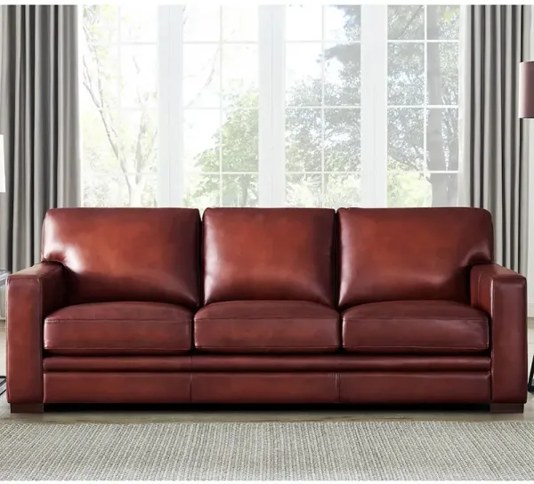 Dillon - Waxy Pull Up Leather Sofa - Mocha
