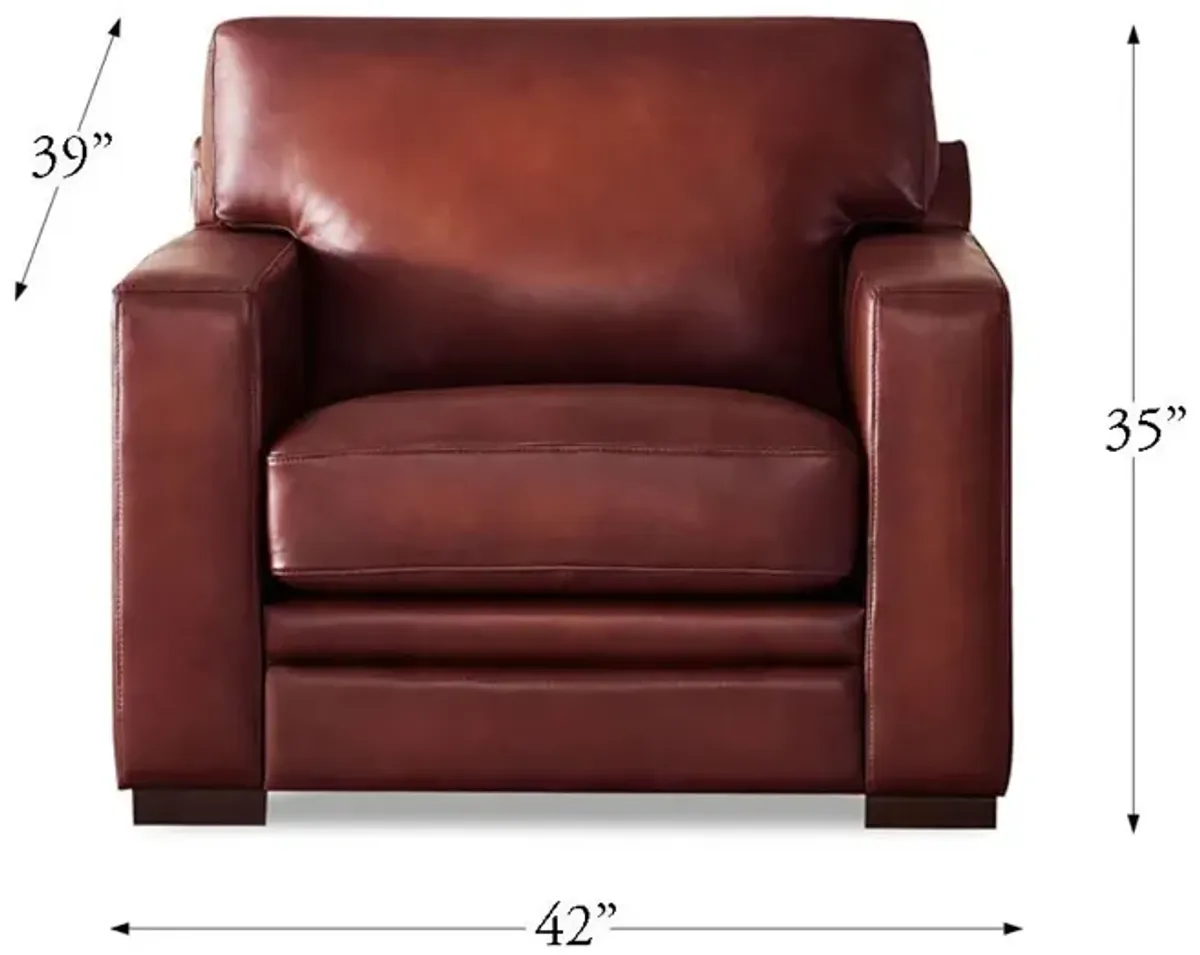 Dillon - Waxy Pull Up Leather Chair - Mocha