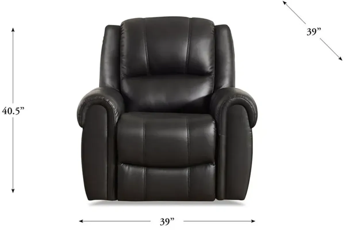 Marco - Leather Recliner - Black