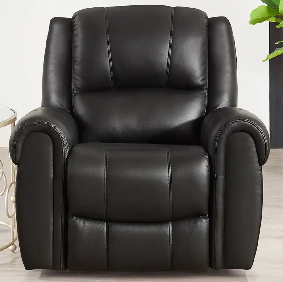 Marco - Leather Recliner - Black