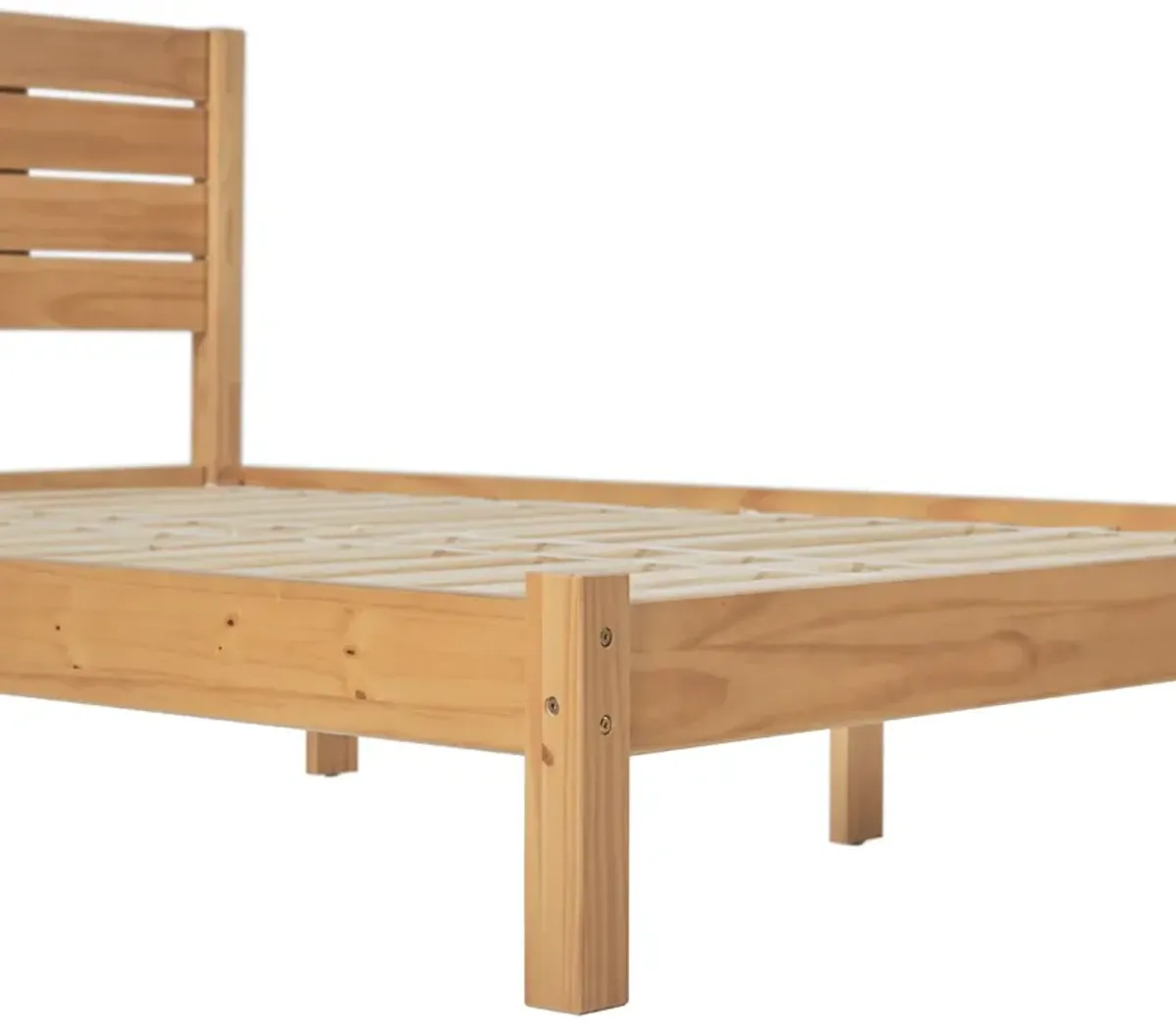 Queen Bed Frame Modern Minimalist Boho - Natural Pine