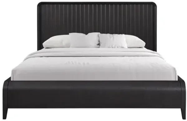 Queen Waterfall - Panel Bed - Black
