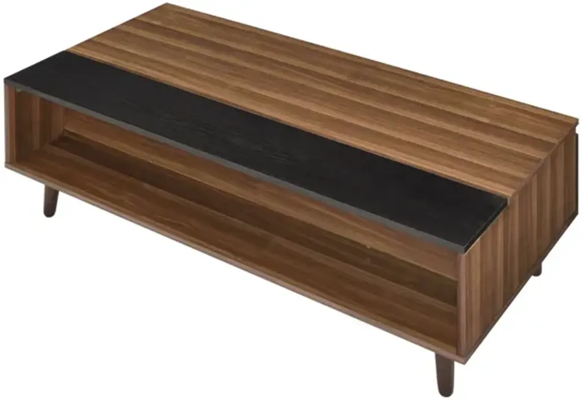 Avala - Coffee Table With Lift Top - Walnut / Black