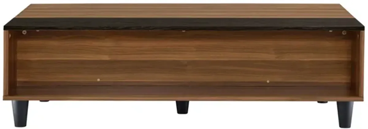 Avala - Coffee Table With Lift Top - Walnut / Black