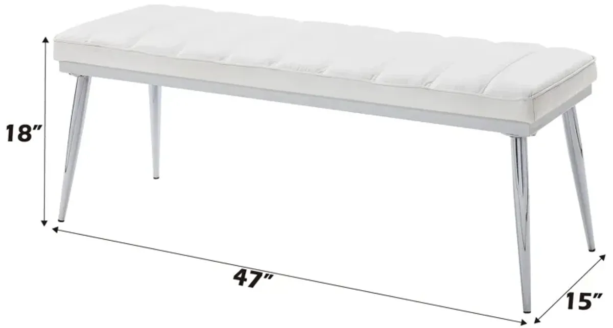 Weizor - Synthetic Leather Bench - White