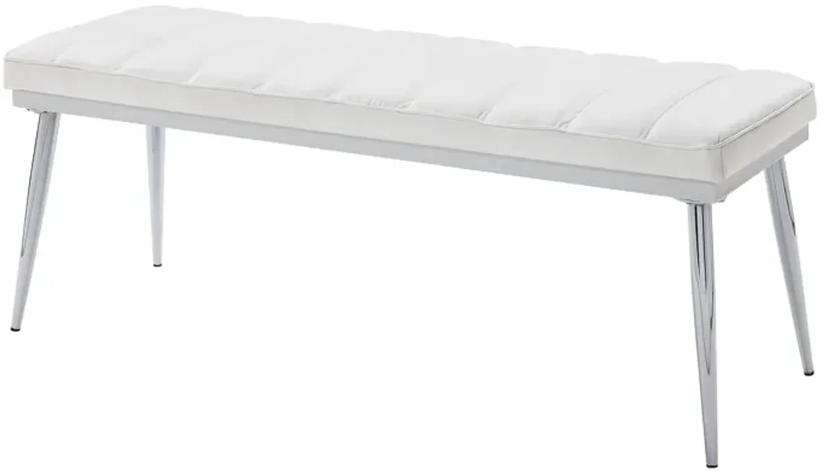 Weizor - Synthetic Leather Bench - White