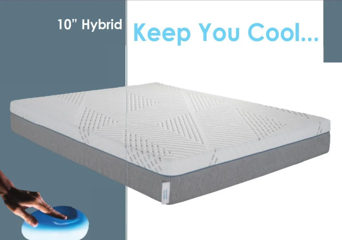 Cypress 10'' Medium Cooling Gel Memory Edge Support Pocket Spring Removable Cover Hybrid Mattress