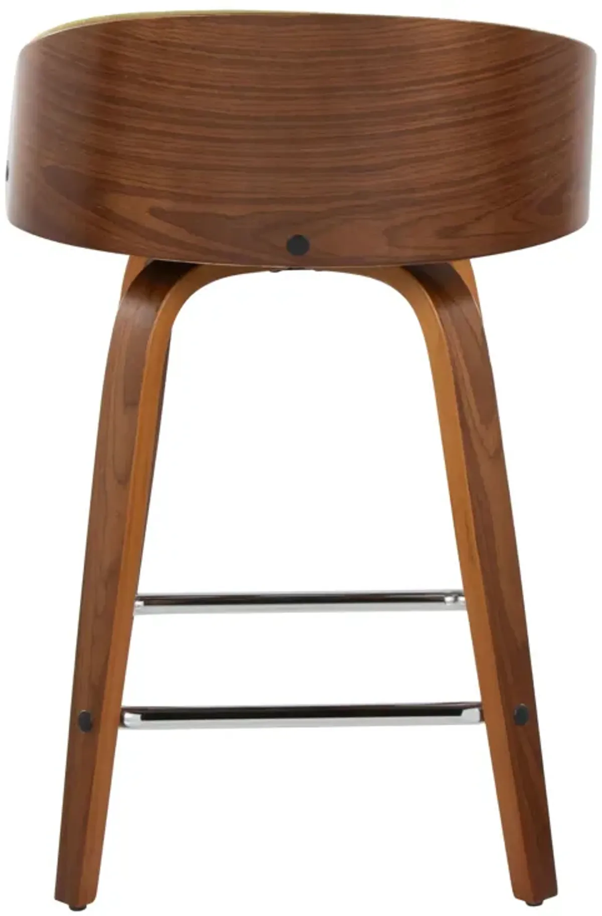 Shiraz - Mid-Century Modern Fixed Height Stool With Swivel With Square Footrest (Set of 2)