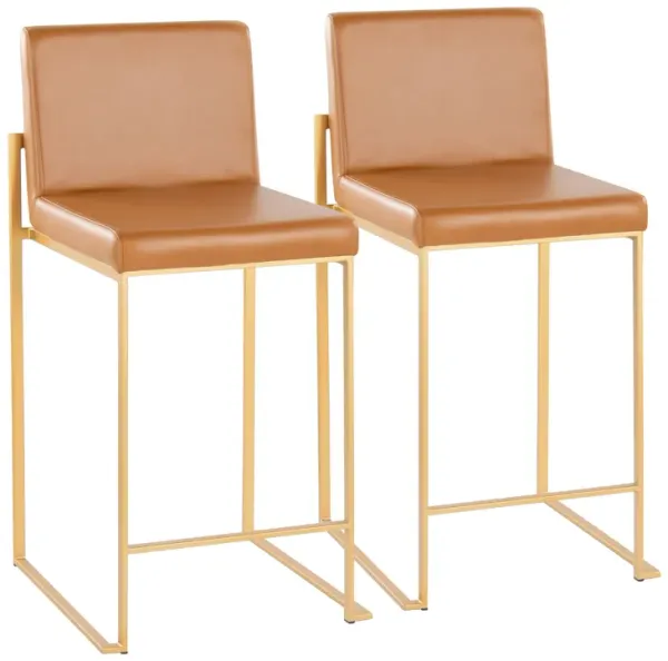Fuji - Contemporary High Back Barstool (Set of 2)