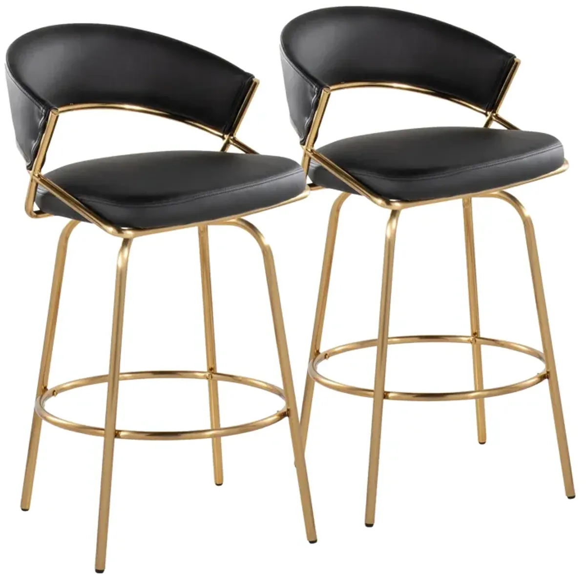 Jie - Glam Fixed Height Counter Stool (Set of 2)