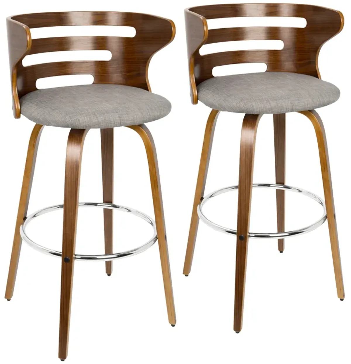 Cosini - Mid Century Modern Fixed Height Barstool With Swivel (Set of 2)