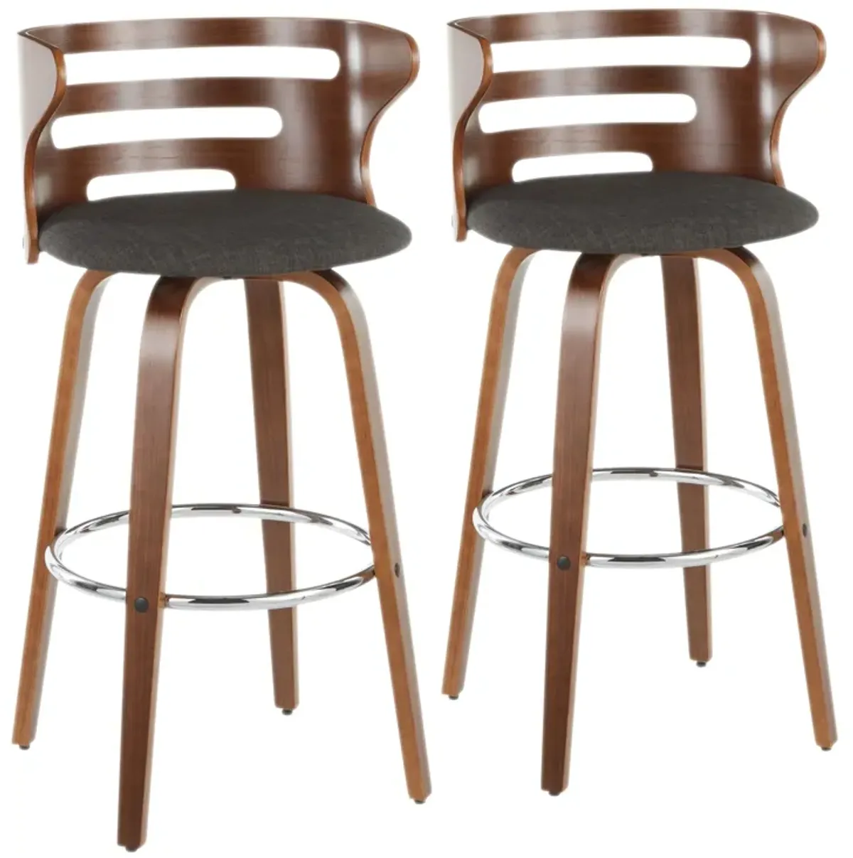 Cosini - Mid Century Modern Fixed Height Barstool With Swivel (Set of 2)