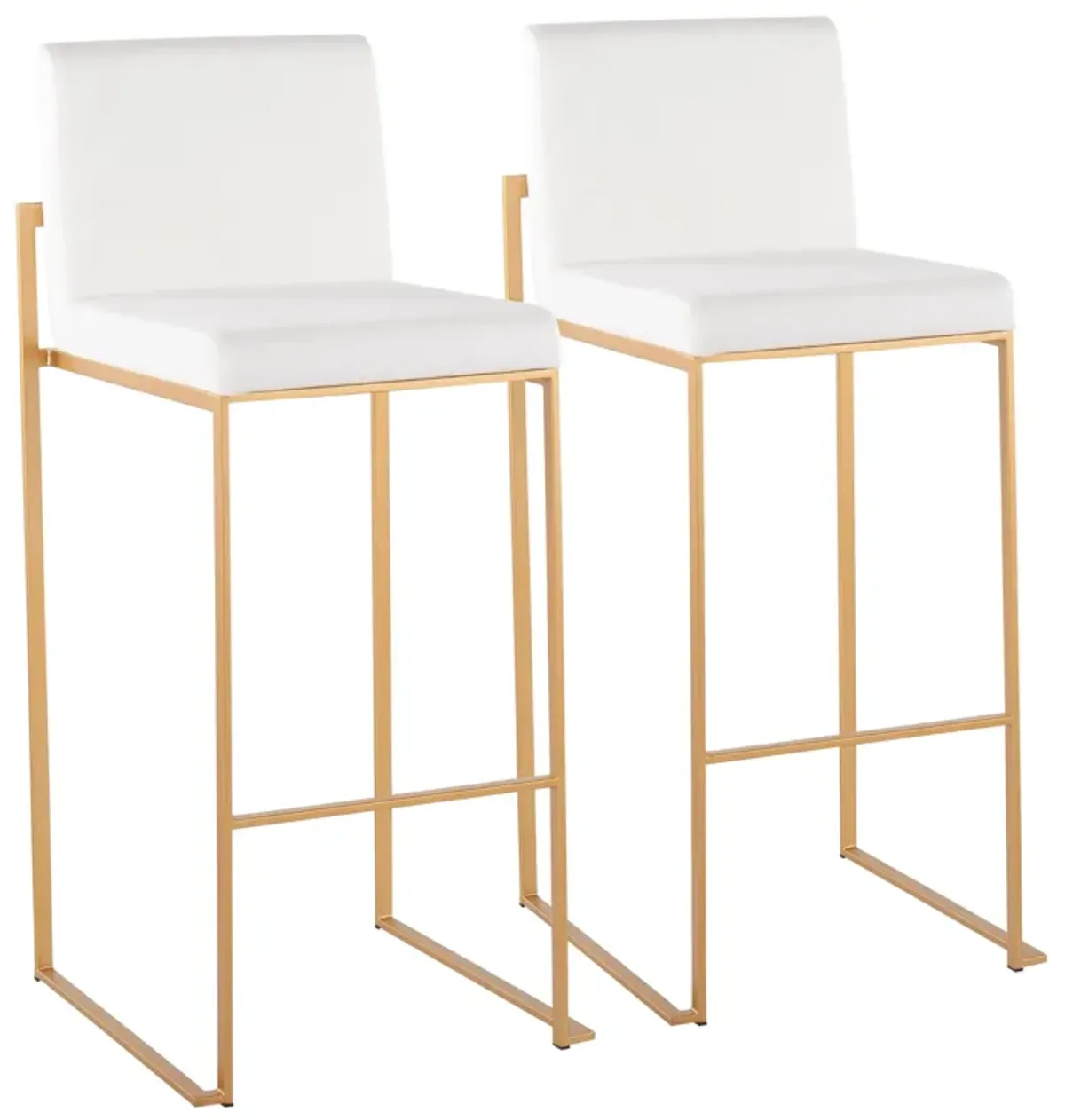 Fuji - Contemporary Design High Back Barstool (Set of 2)