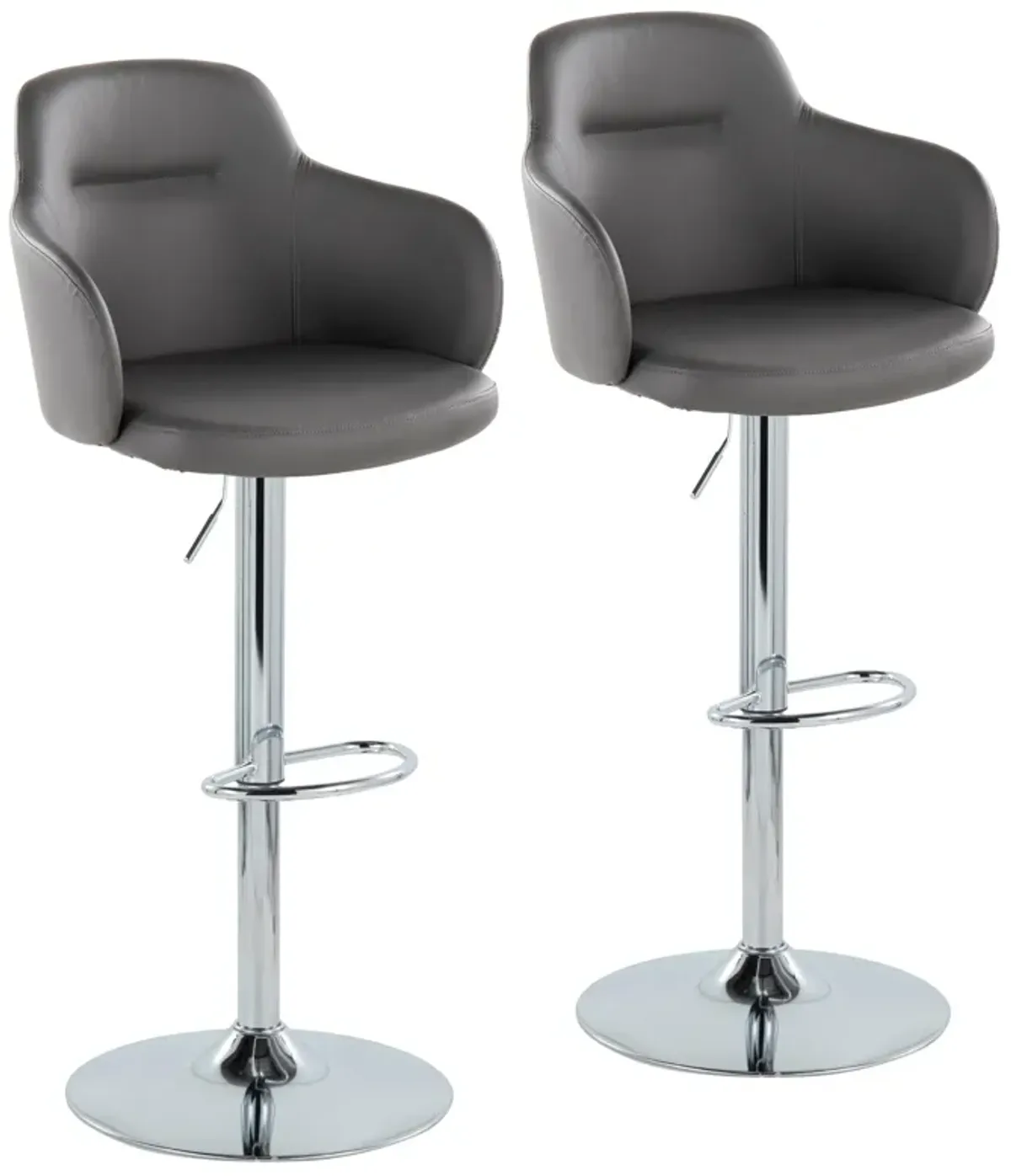 Boyne - Contemporary Adjustable Barstool With Swivel With Oval Footrest (Set of 2)