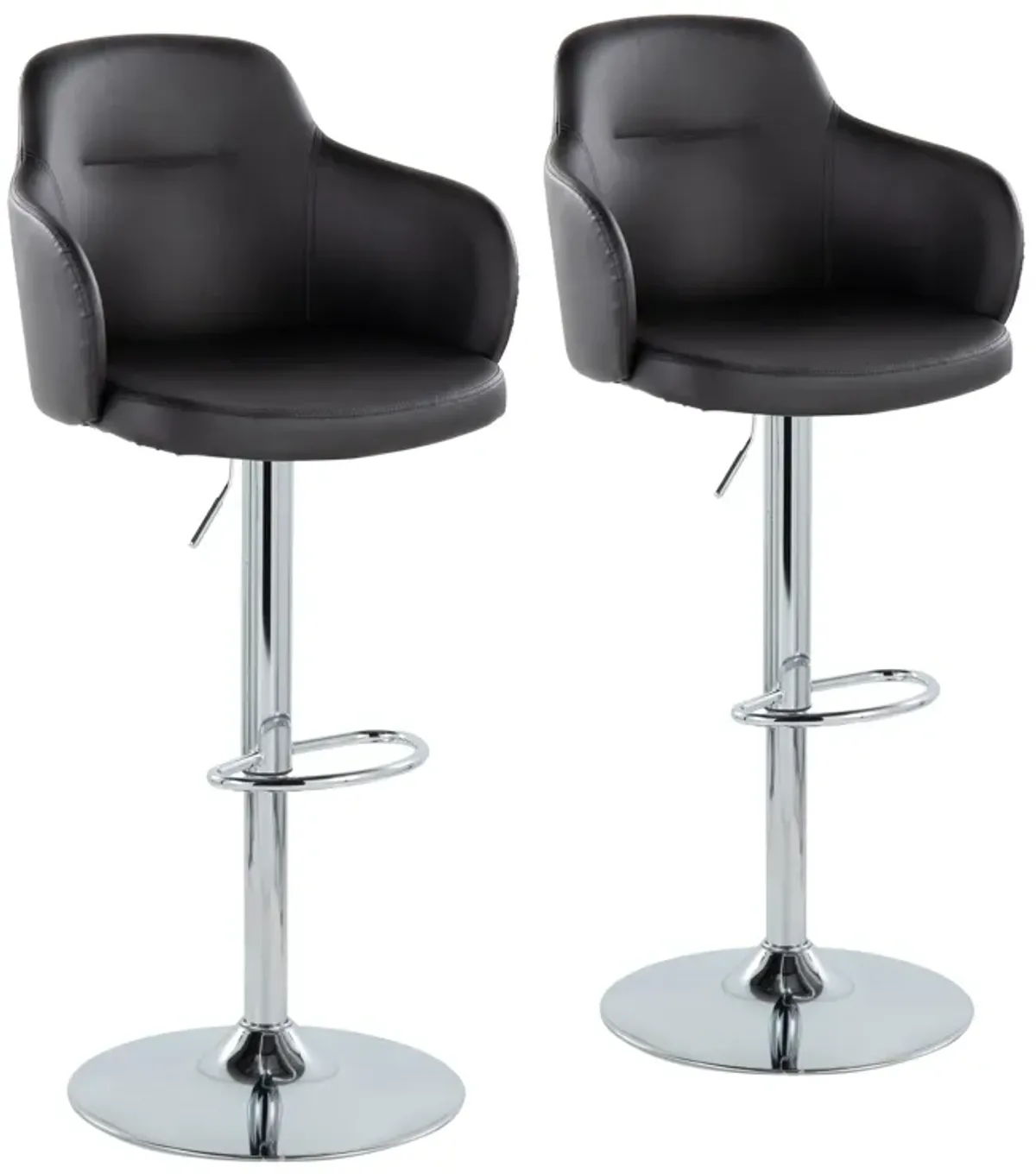 Boyne - Contemporary Adjustable Barstool With Swivel With Oval Footrest (Set of 2)