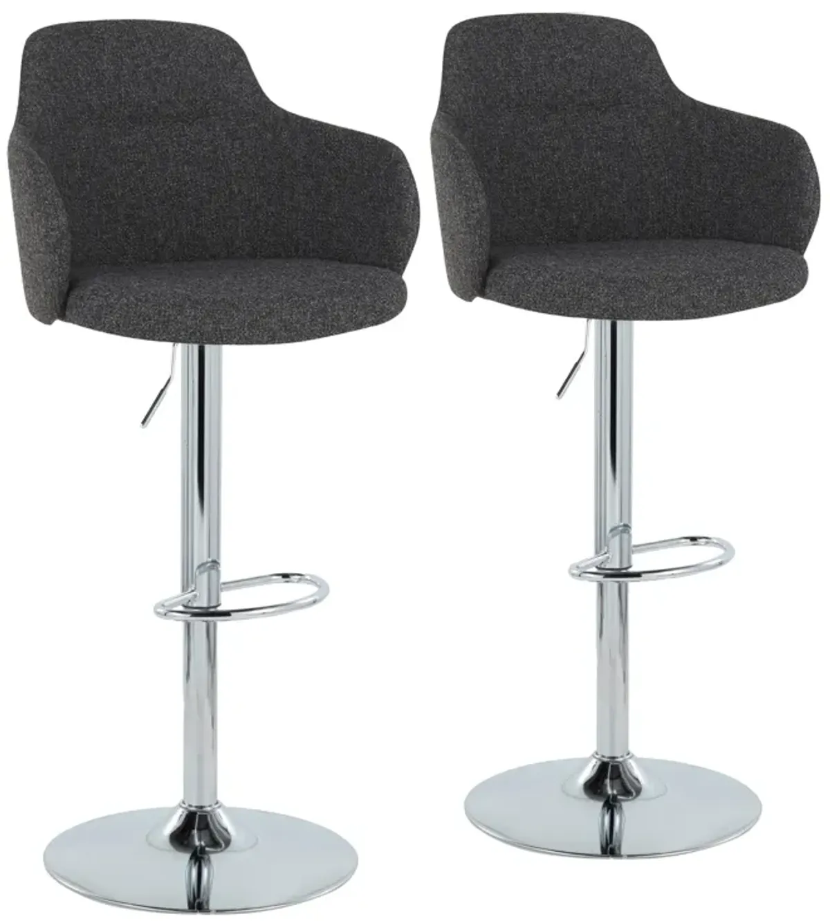 Boyne - Contemporary Adjustable Barstool With Swivel With Oval Footrest (Set of 2)