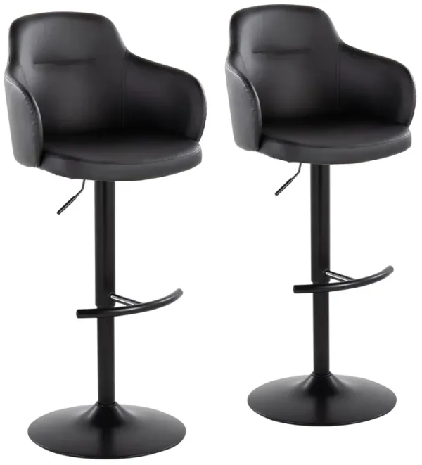 Boyne - Contemporary Adjustable Barstool With Swivel With Rounded T Footrest (Set of 2)
