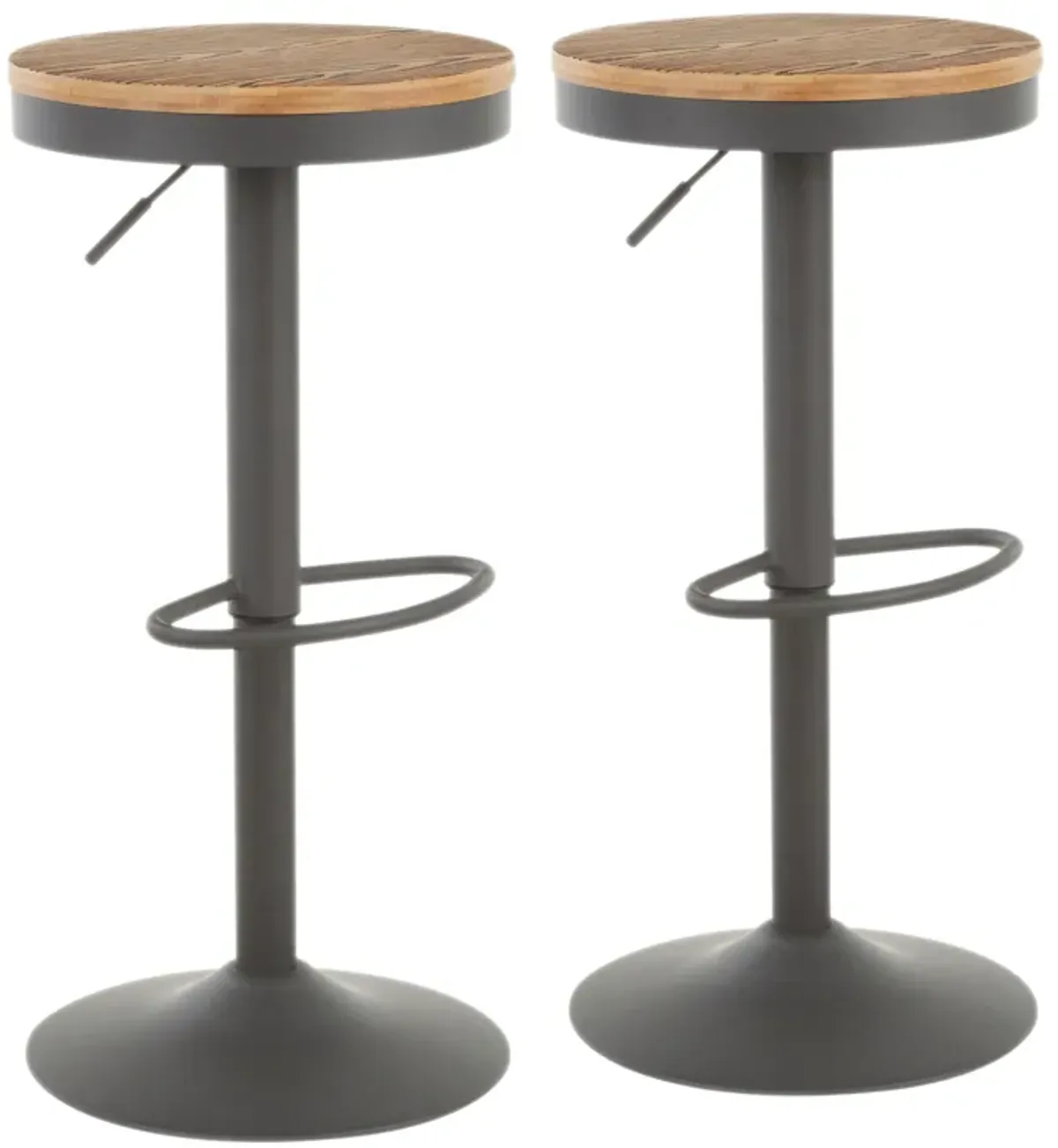 Dakota - Industrial Adjustable Barstool (Set of 2)