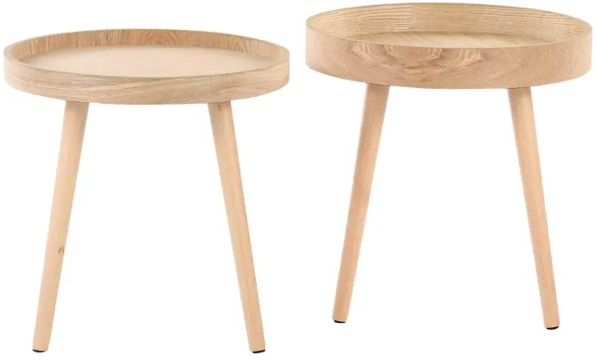 Pebble - Mid-Century Modern Side Table Set - Natural