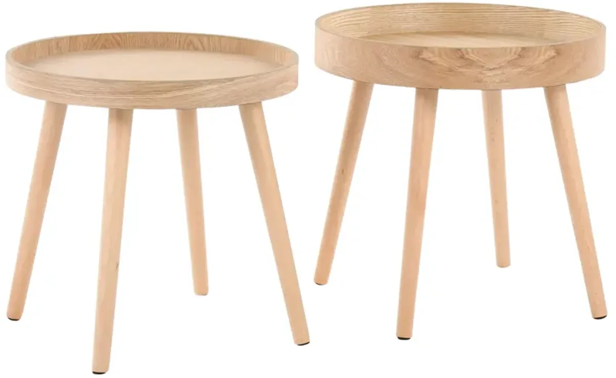 Pebble - Mid-Century Modern Side Table Set - Natural