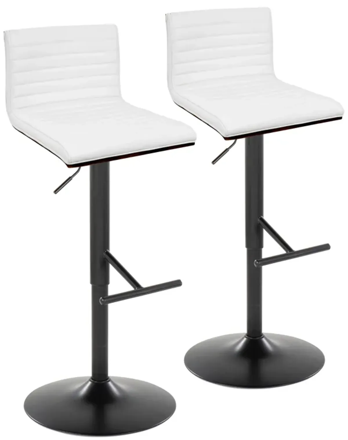 Mason - Contemporary Adjustable Barstool With Swivel With Straight T Footrest (Set of 2)