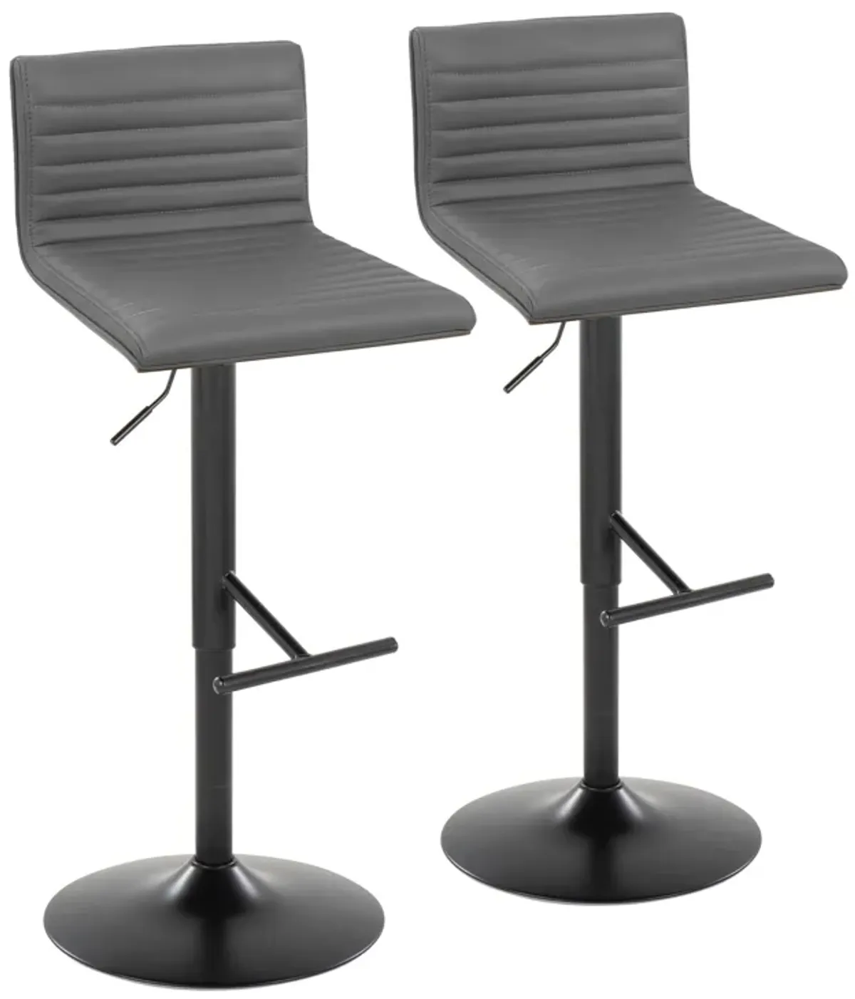 Mason - Contemporary Adjustable Barstool With Swivel With Straight T Footrest (Set of 2)