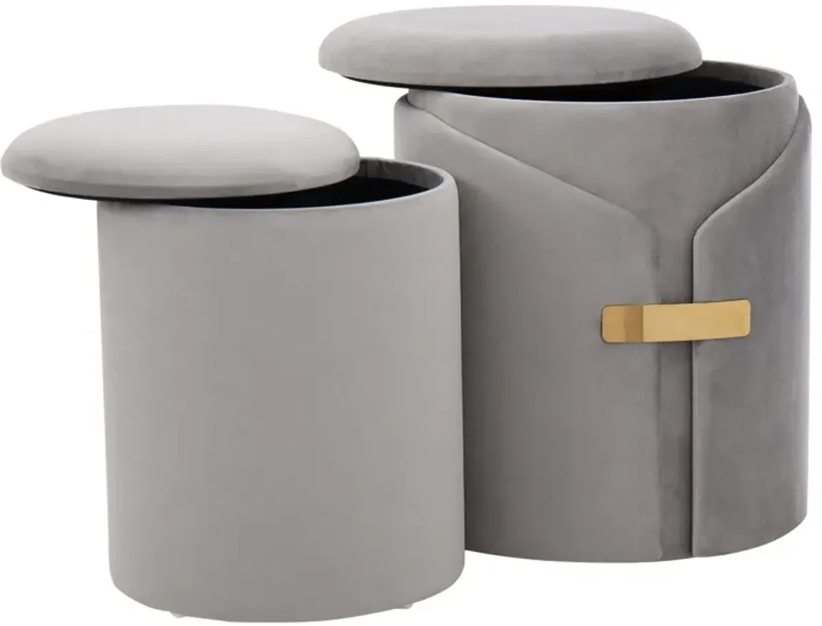 Dahlia - Contemporary / Glam Nesting Ottoman Set