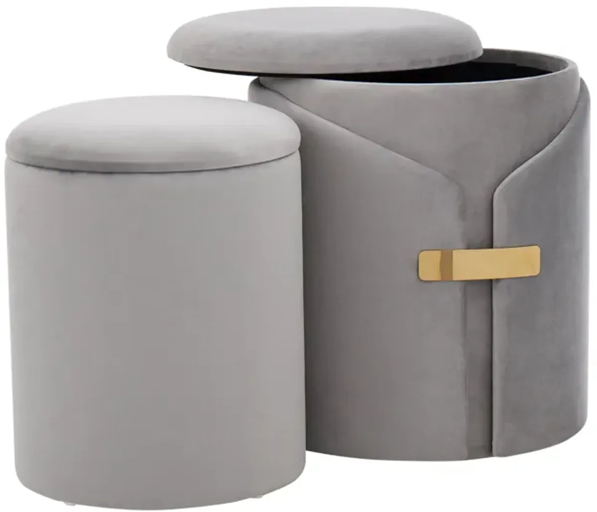 Dahlia - Contemporary / Glam Nesting Ottoman Set