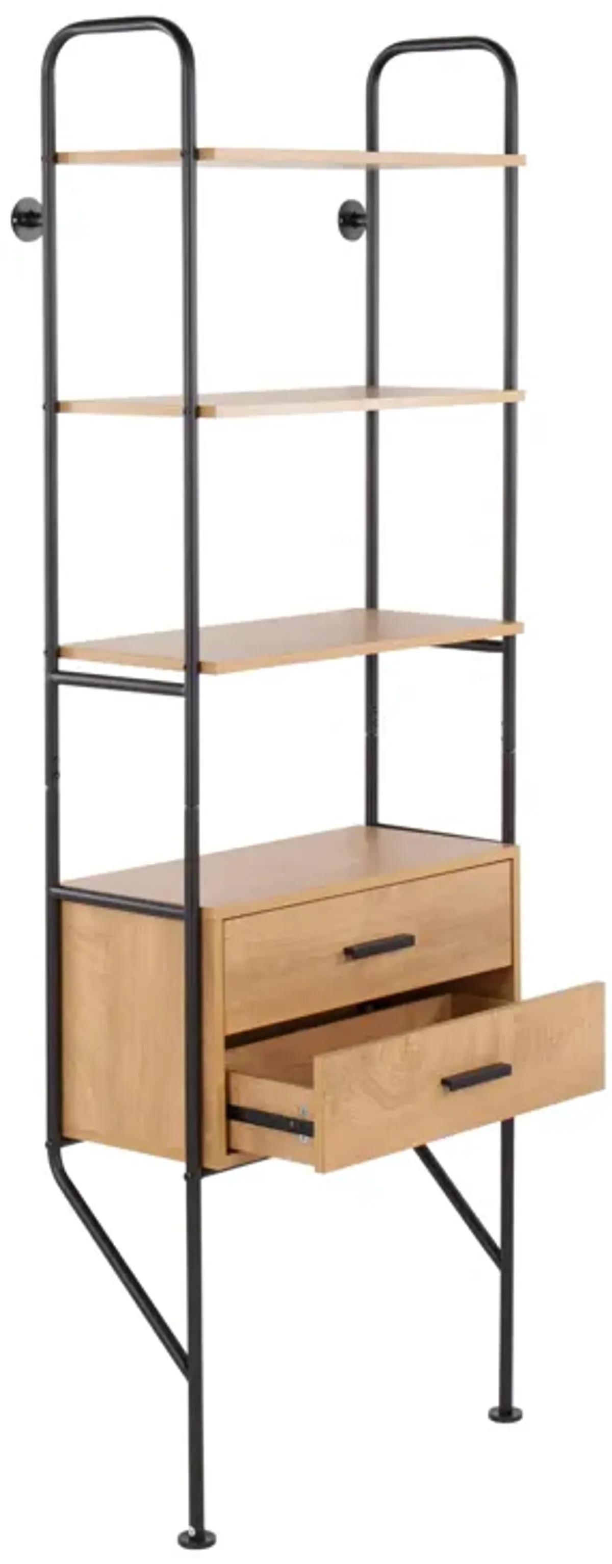 Lean - Industrial Bookcase - Black / Brown