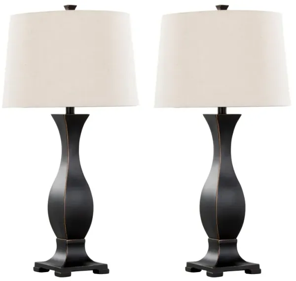 Riley - Contemporary Table Lamp (Set of 2) - Oil Rubbed Bronze / Oat