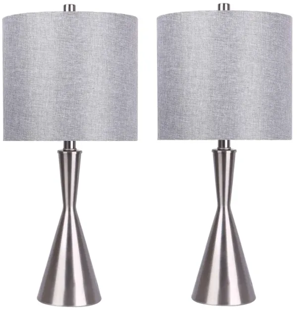 Gemma - Contemporary Table Lamp (Set of 2) - Nickel / Gray