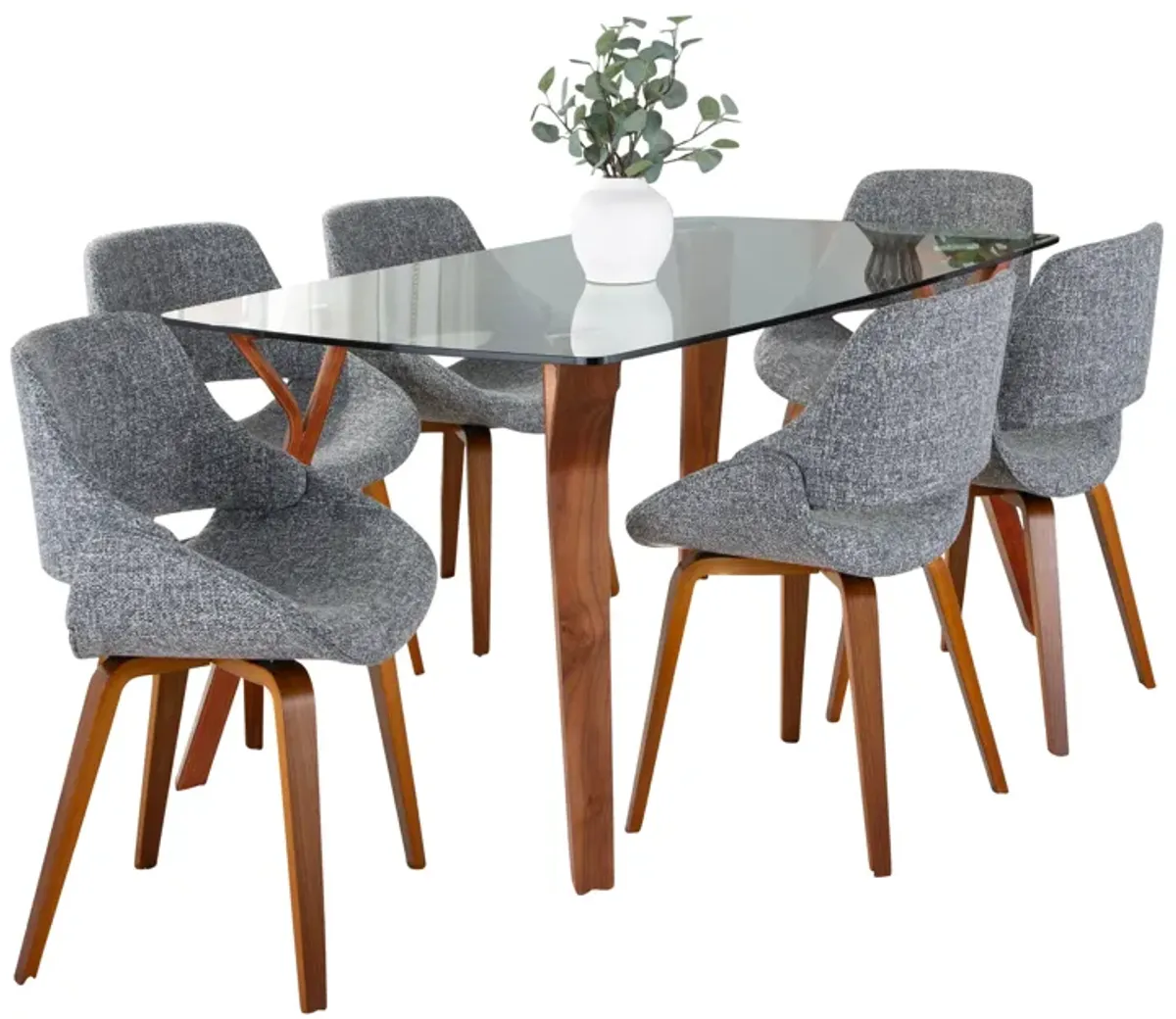 Folia Fabrico - 7 Piece Mid Century Modern Dining Set