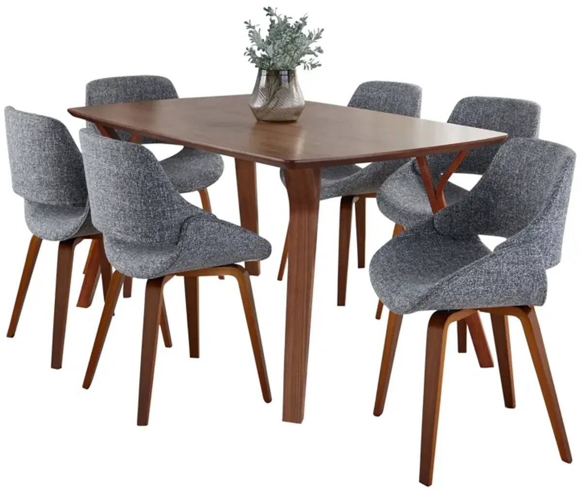 Folia Fabrico - 7 Piece Mid Century Modern Dining Set