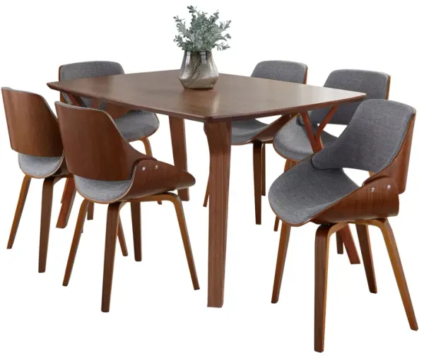 Folia Fabrizzi - 7 Piece Mid Century Modern Dining Set