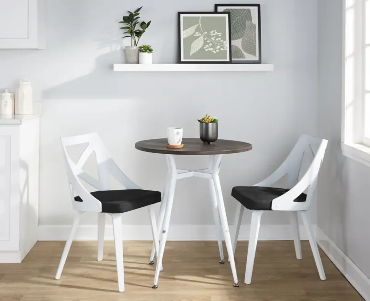 Clara Charlotte - 3 Piece Round Dinette Set Vintage With Rounded